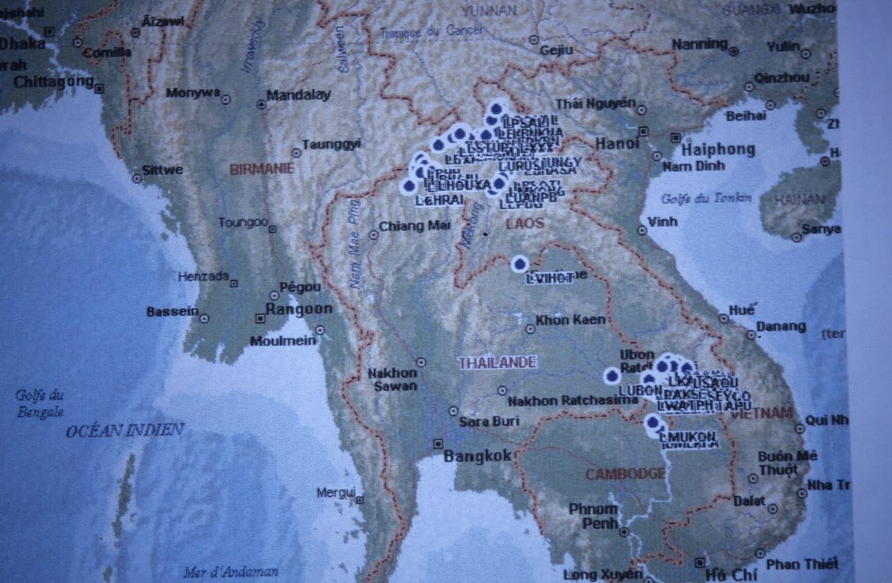 carte du circuit du voyage au laos